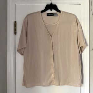 NWT Ivory Short Sleeve Cardigan with attached shell - 2x